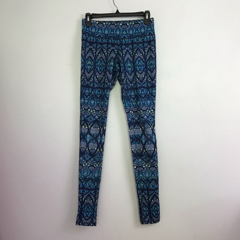 Mossimo Sz XS Womens Leggings Dark Blue Geometric Pattern Print Floral Stretch